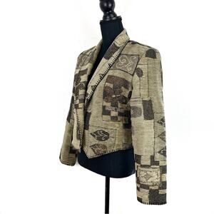 Vintage Expose Womens Chenille Waistcoat Jacket Blazer Medium Made in the USA